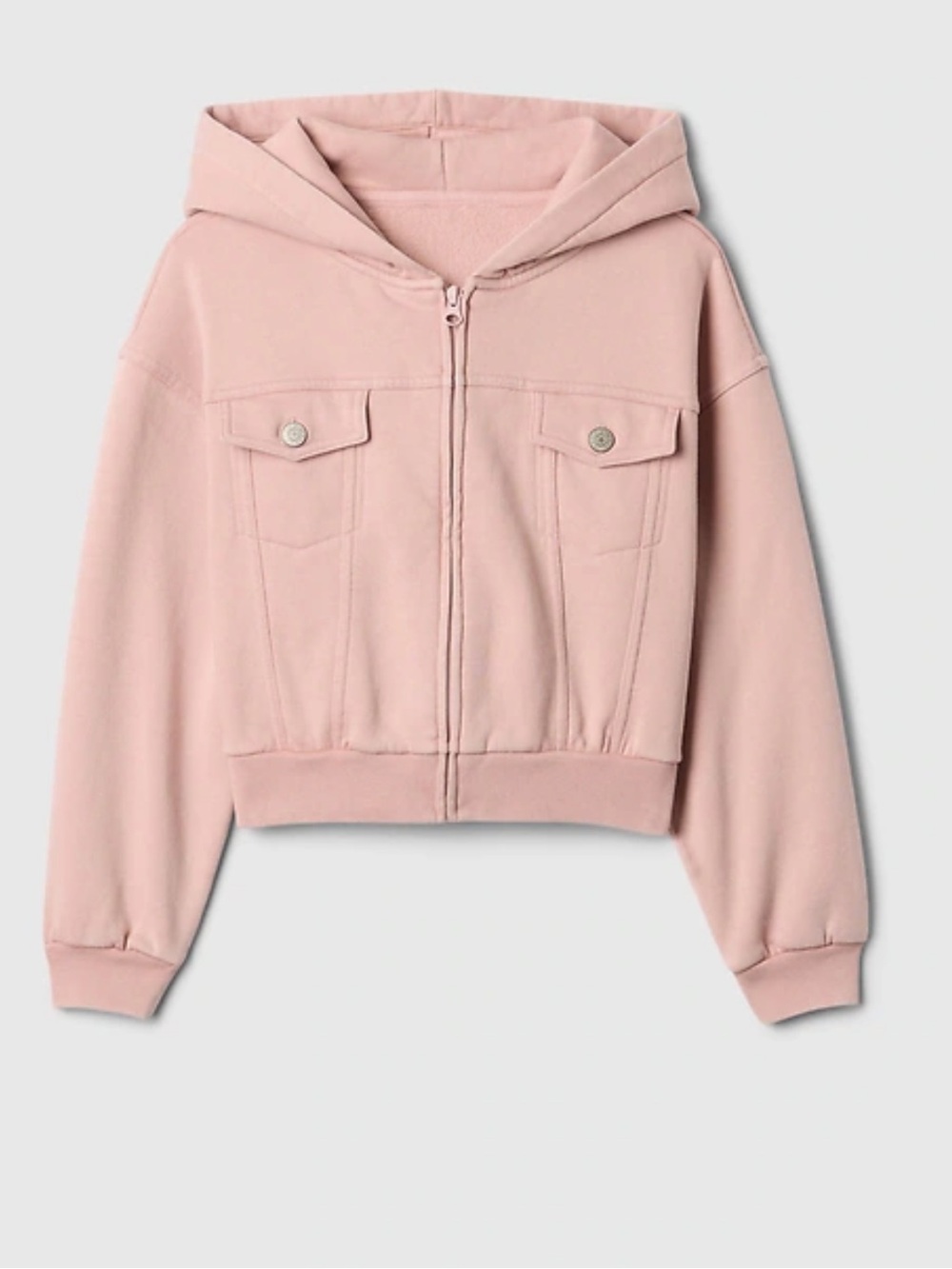 Gap Kids Hooded Zip-Up Jacket in Light Pink